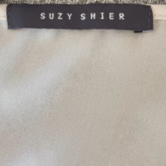 Suzy Shier Cream and Black Lace Detail Blouse - Picture 9 of 11